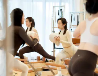Reformer Pilates class at Unwind & Align Ipoh