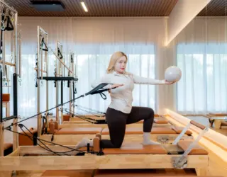 Reformer Pilates class at Unwind & Align Ipoh