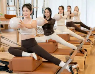 Reformer Pilates class at Unwind & Align Ipoh